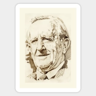 J. R. R. Tolkien in sepia Sticker